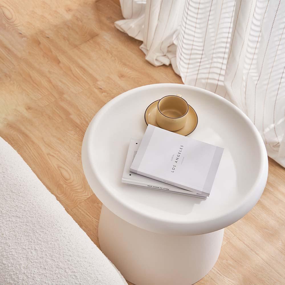 Artiss Coffee Table Round 52CM Plastic White - Harrogates