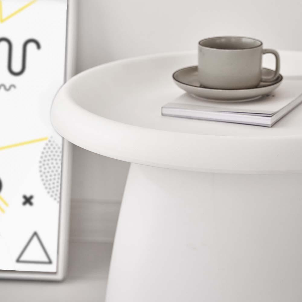 Artiss Coffee Table Round 52CM Plastic White - Harrogates