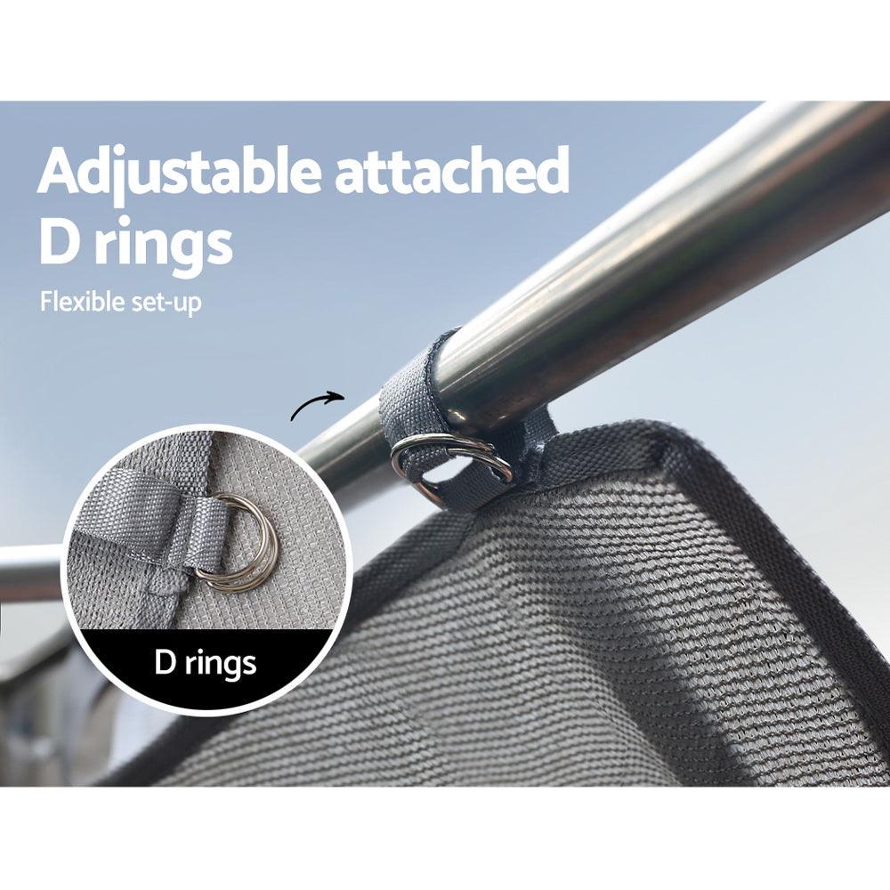 Caravan Privacy Screen Roll Out Awning 3.7X1.95M End Wall Side Sun Shade Grey - Harrogates