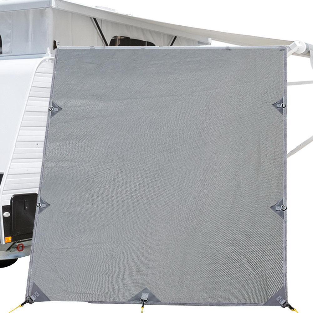 Caravan Privacy Screen Roll Out Awning 2.1x1.8M Sun Shade Pop Top End Wall Grey - Harrogates