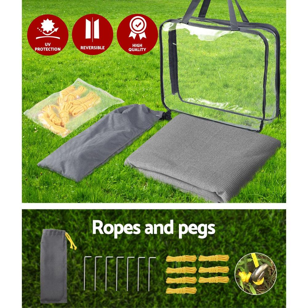 Caravan Privacy Screen Roll Out Awning 2.1x1.8M Sun Shade Pop Top End Wall Grey - Harrogates