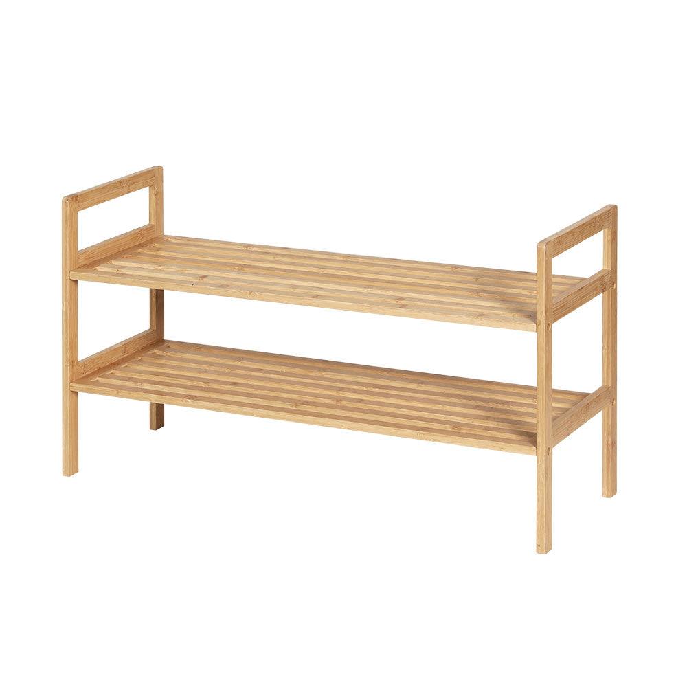 Artiss Shoe Rack Cabinet Bamboo Storage Organiser Pine - Harrogates