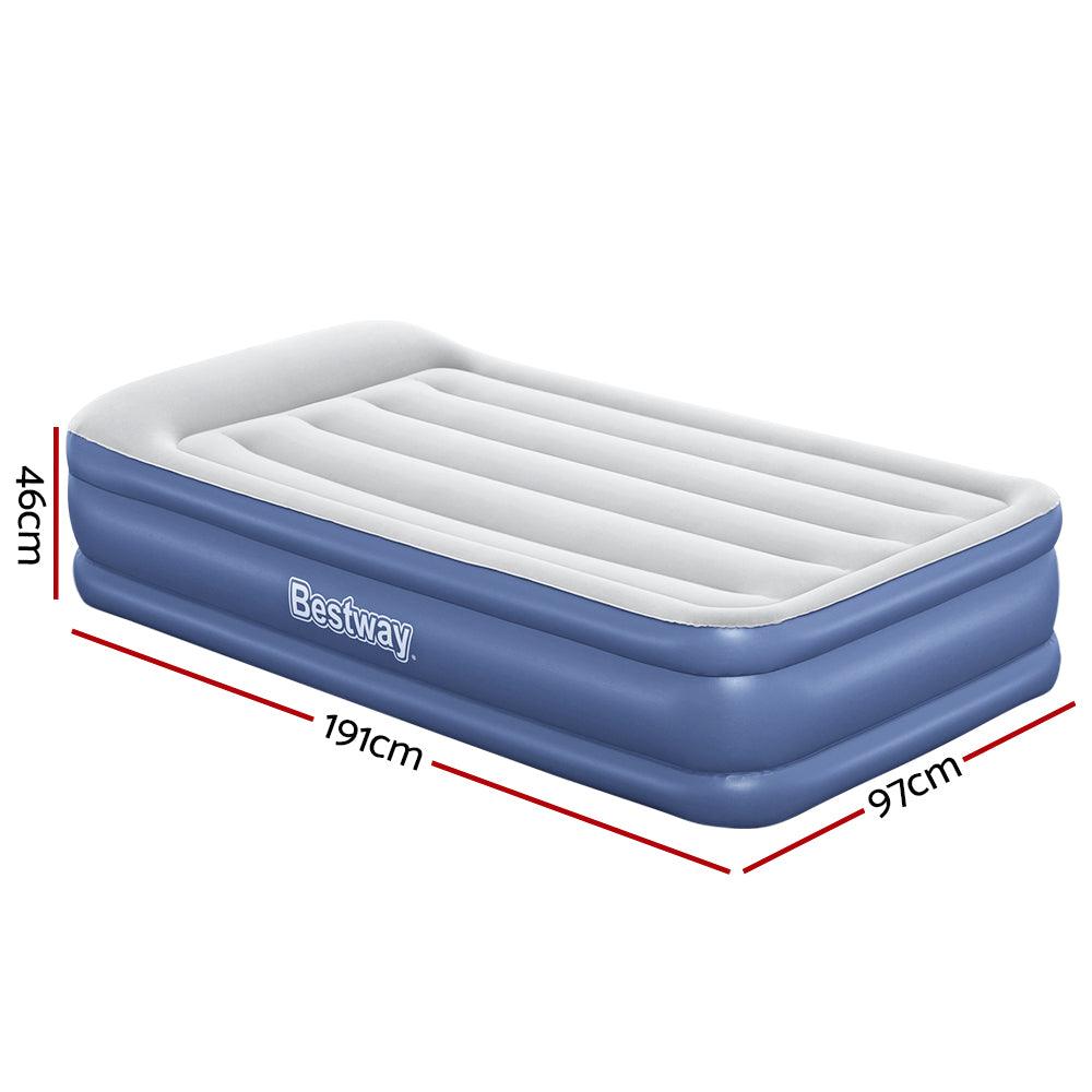 Bestway Air Mattress Inflatable Bed 46cm Airbed Single Blue - Harrogates