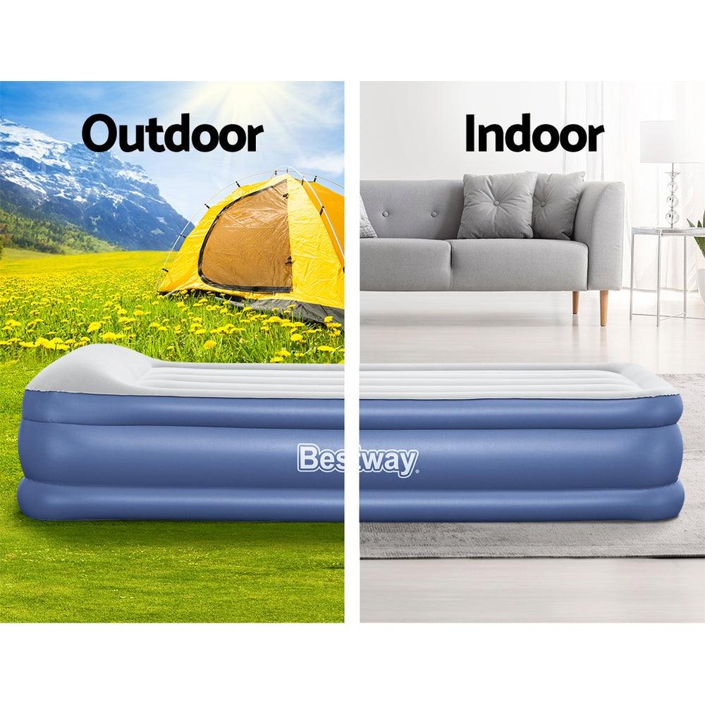 Bestway Air Mattress Inflatable Bed 46cm Airbed Single Blue - Harrogates