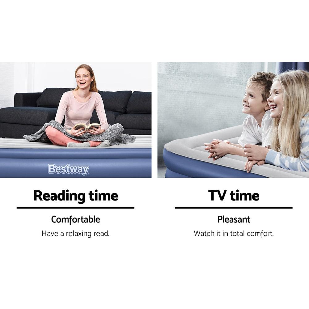 Bestway Air Mattress Inflatable Bed 46cm Airbed Single Blue - Harrogates