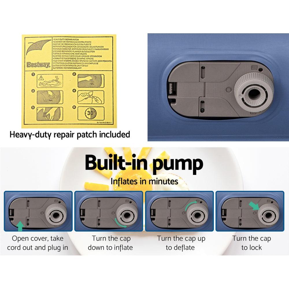 Bestway Air Mattress Inflatable Bed 46cm Airbed Single Blue - Harrogates