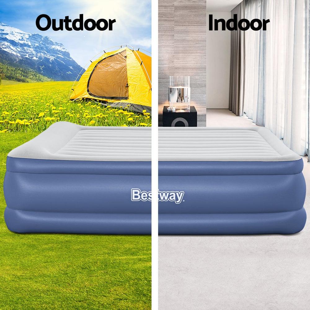 Bestway Air Mattress King Inflatable Bed 56cm Airbed Blue - Harrogates