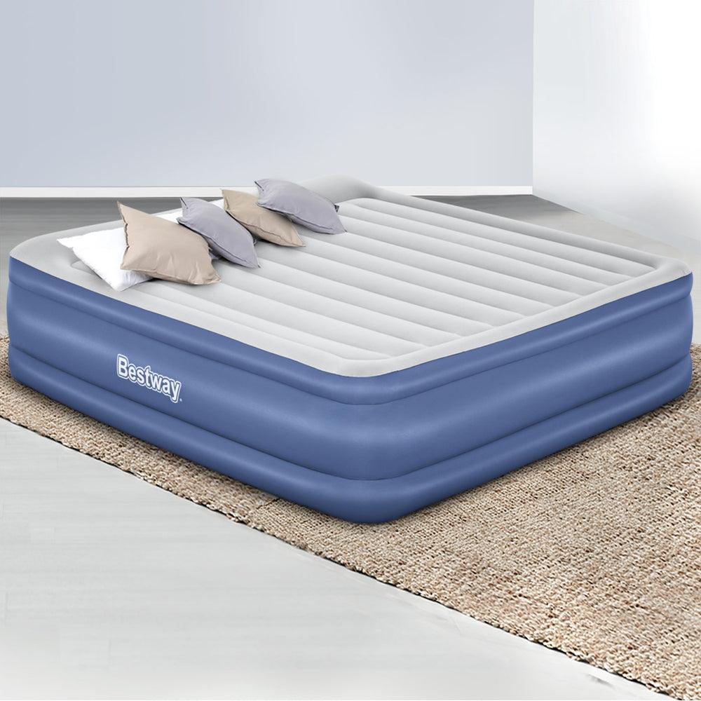 Bestway Air Mattress King Inflatable Bed 56cm Airbed Blue - Harrogates