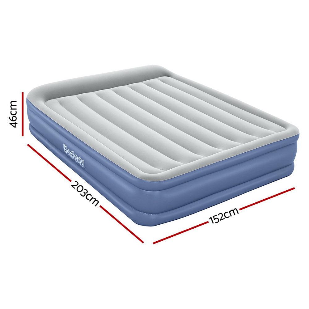 Bestway Air Mattress Queen Inflatable Bed 46cm Airbed Blue - Harrogates