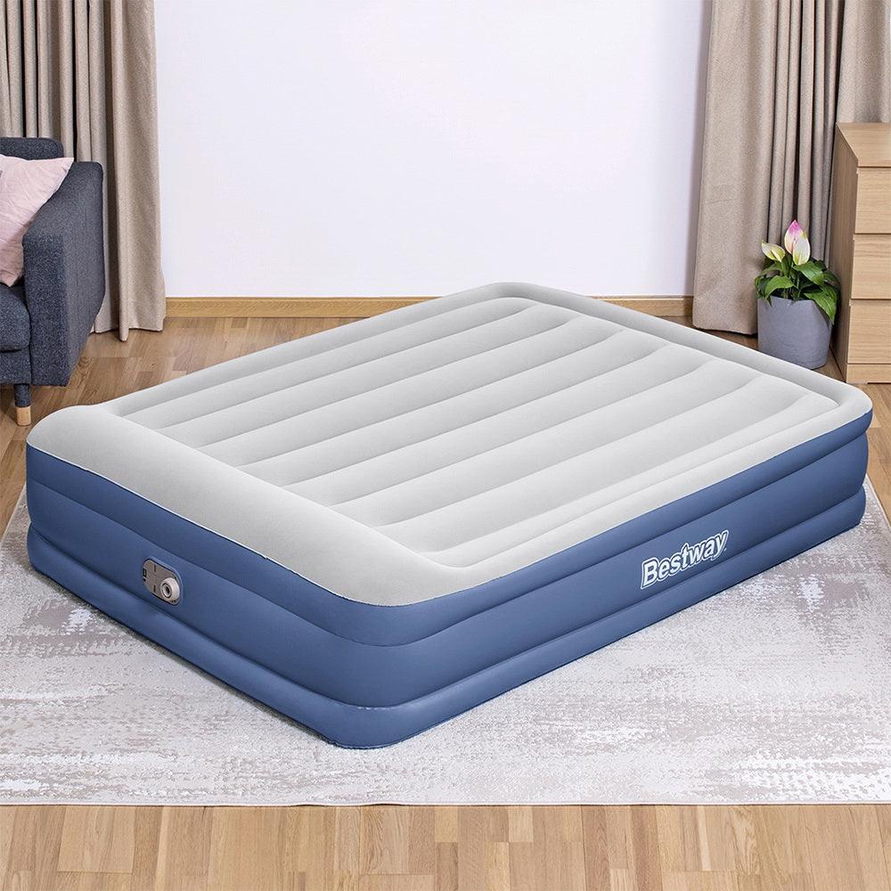 Bestway Air Mattress Queen Inflatable Bed 46cm Airbed Blue - Harrogates