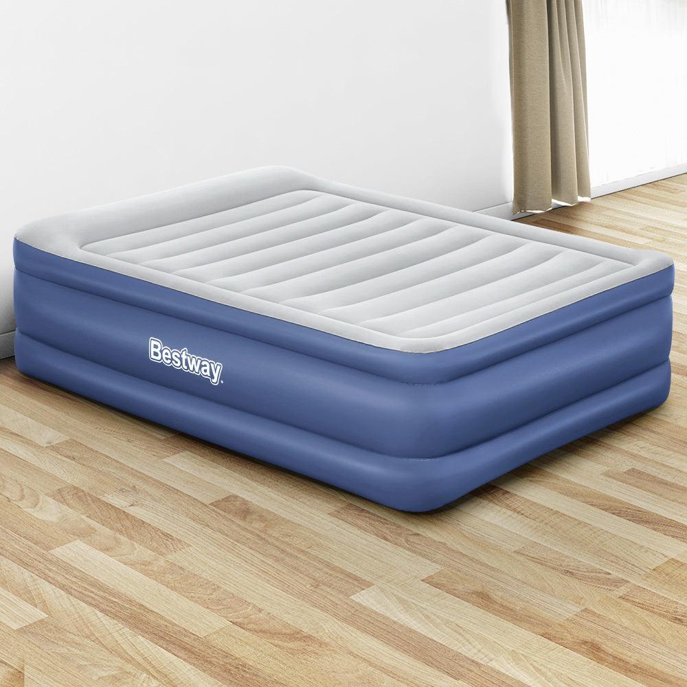 Bestway Air Mattress Queen Inflatable Bed 61cm Airbed Blue - Harrogates