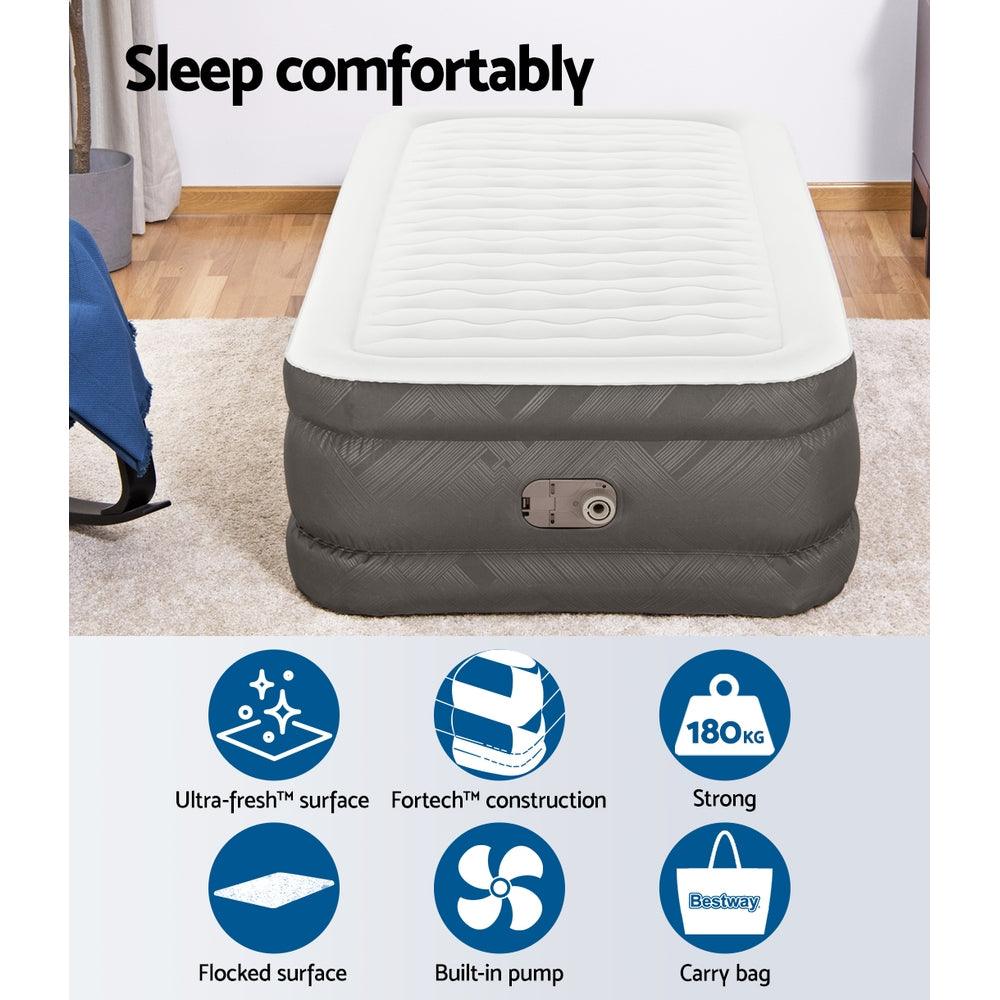 Bestway Air Mattress Single Inflatable Bed 46cm Airbed Grey - Harrogates