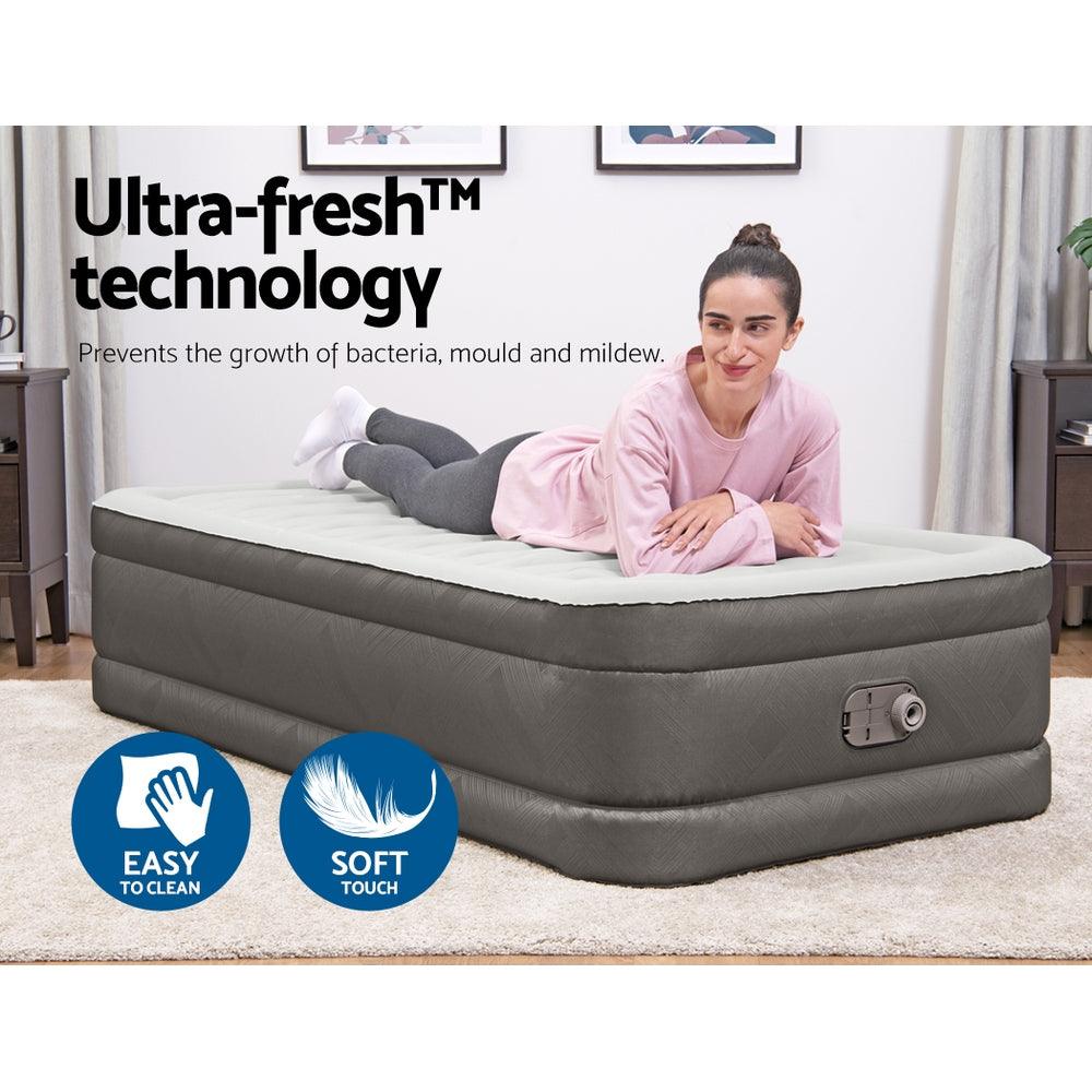 Bestway Air Mattress Single Inflatable Bed 46cm Airbed Grey - Harrogates
