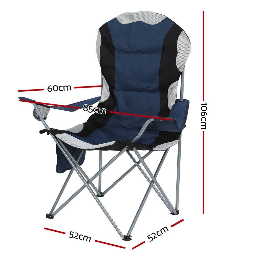 Weisshorn Camping Folding Chair Portable Outdoor Hiking Fishing Picnic Navy 2pcs - Harrogates