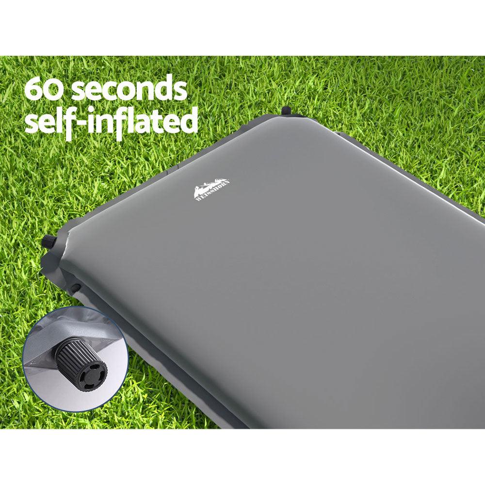 Weisshorn Self Inflating Mattress Camping Sleeping Mat Air Bed Pad Single Grey - Harrogates