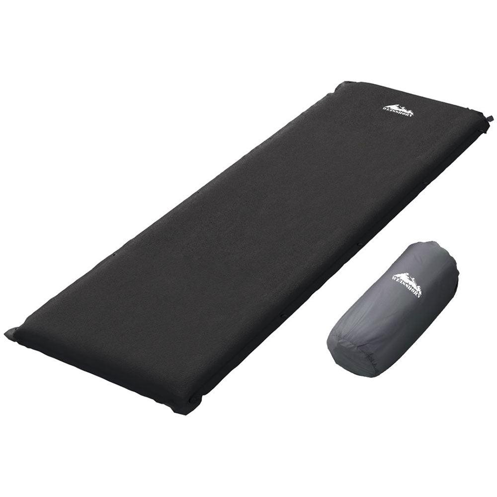 Weisshorn Self Inflating Mattress Camping Sleeping Mat Air Bed Pad Single Black - Harrogates