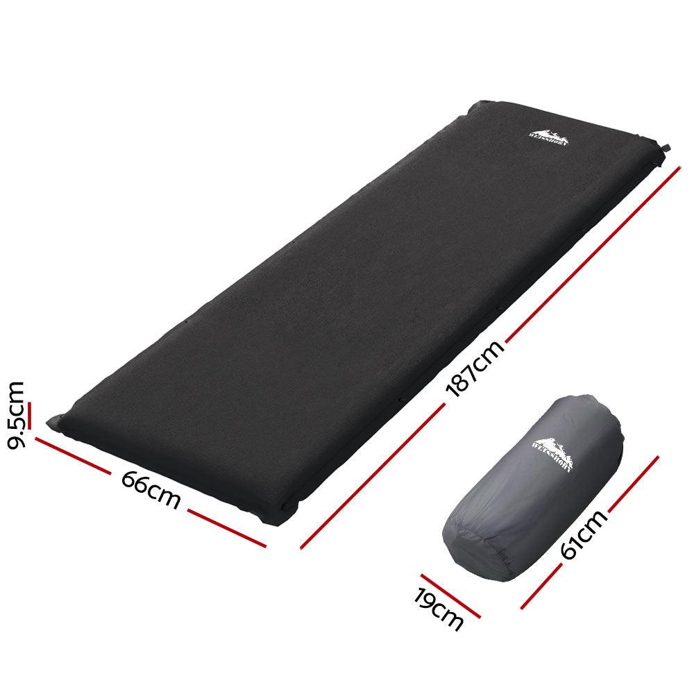 Weisshorn Self Inflating Mattress Camping Sleeping Mat Air Bed Pad Single Black - Harrogates