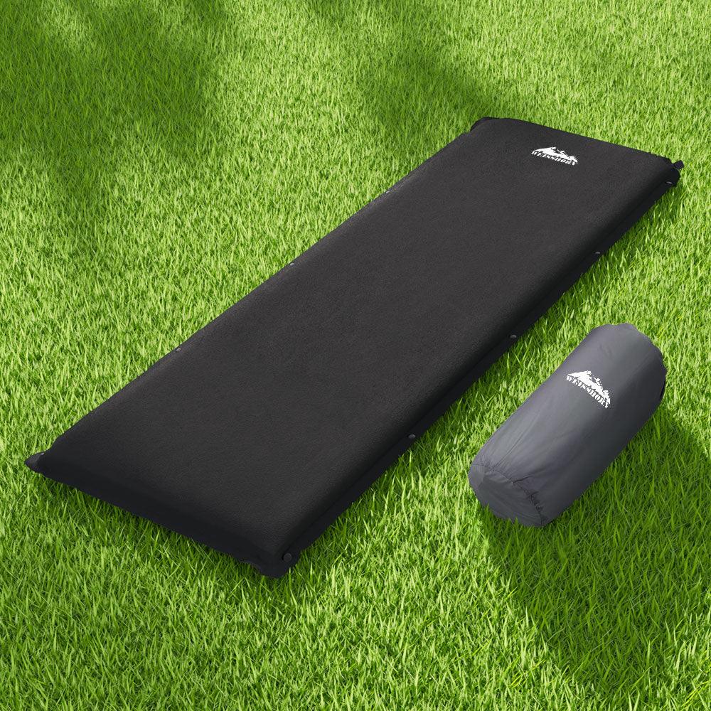 Weisshorn Self Inflating Mattress Camping Sleeping Mat Air Bed Pad Single Black - Harrogates