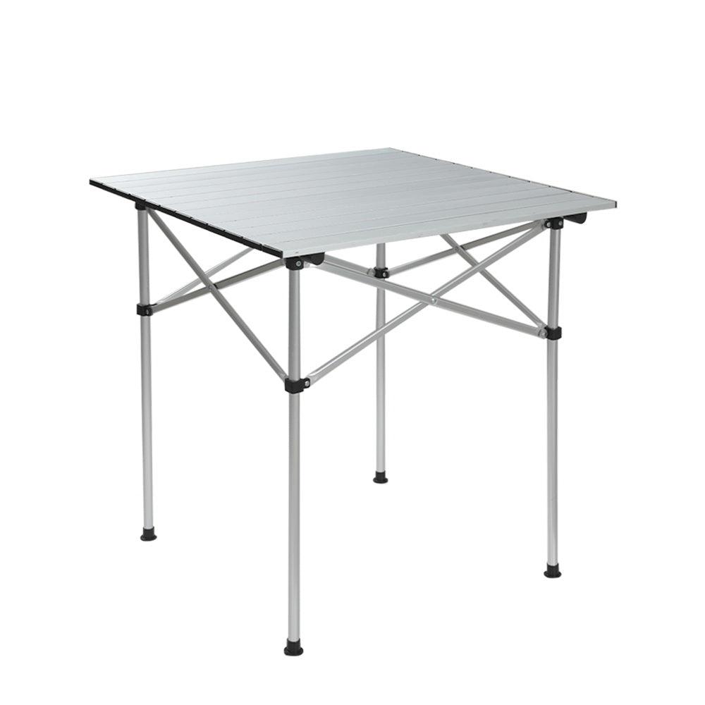 Weisshorn Folding Camping Table 70CM Roll Up Outdoor Picnic BBQ Aluminium Desk - Harrogates