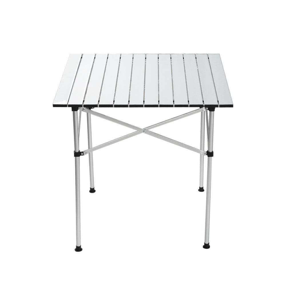 Weisshorn Folding Camping Table 70CM Roll Up Outdoor Picnic BBQ Aluminium Desk - Harrogates
