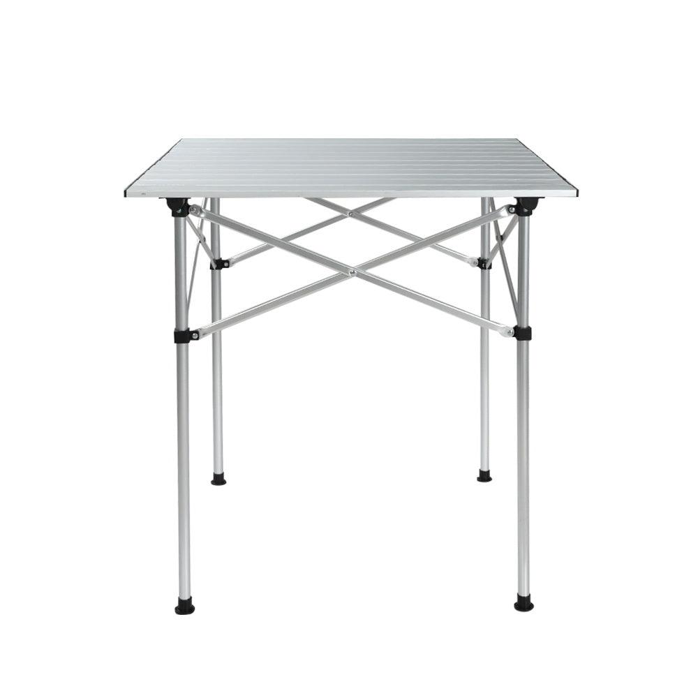 Weisshorn Folding Camping Table 70CM Roll Up Outdoor Picnic BBQ Aluminium Desk - Harrogates
