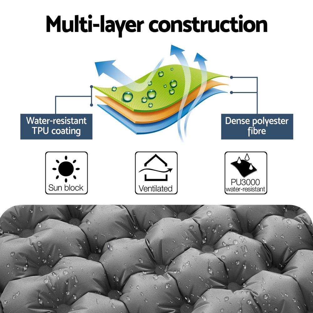 Weisshorn Self Inflating Mattress Camping Sleeping Mat Air Bed Double Pillow Bag - Harrogates