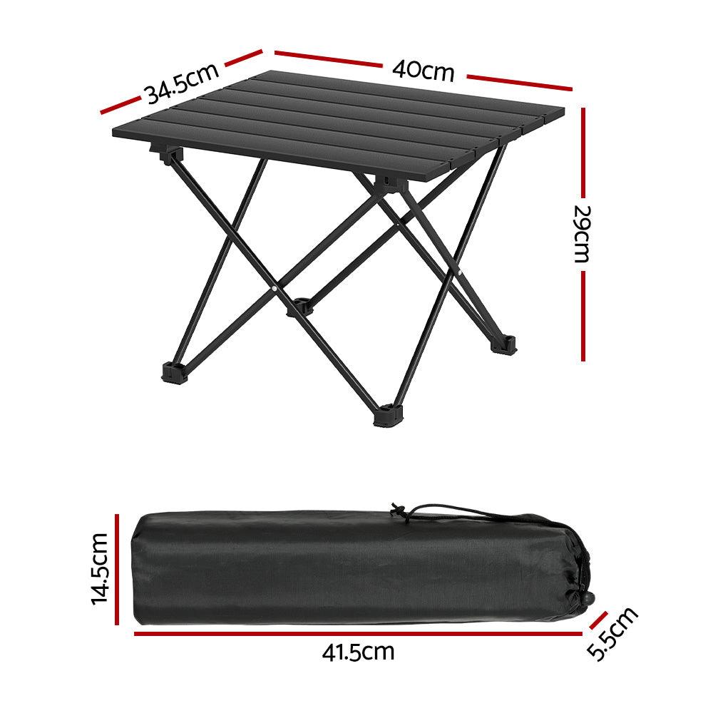 Weisshorn Folding Camping Table 40CM Roll Up Outdoor Picnic BBQ Aluminium Desk - Harrogates