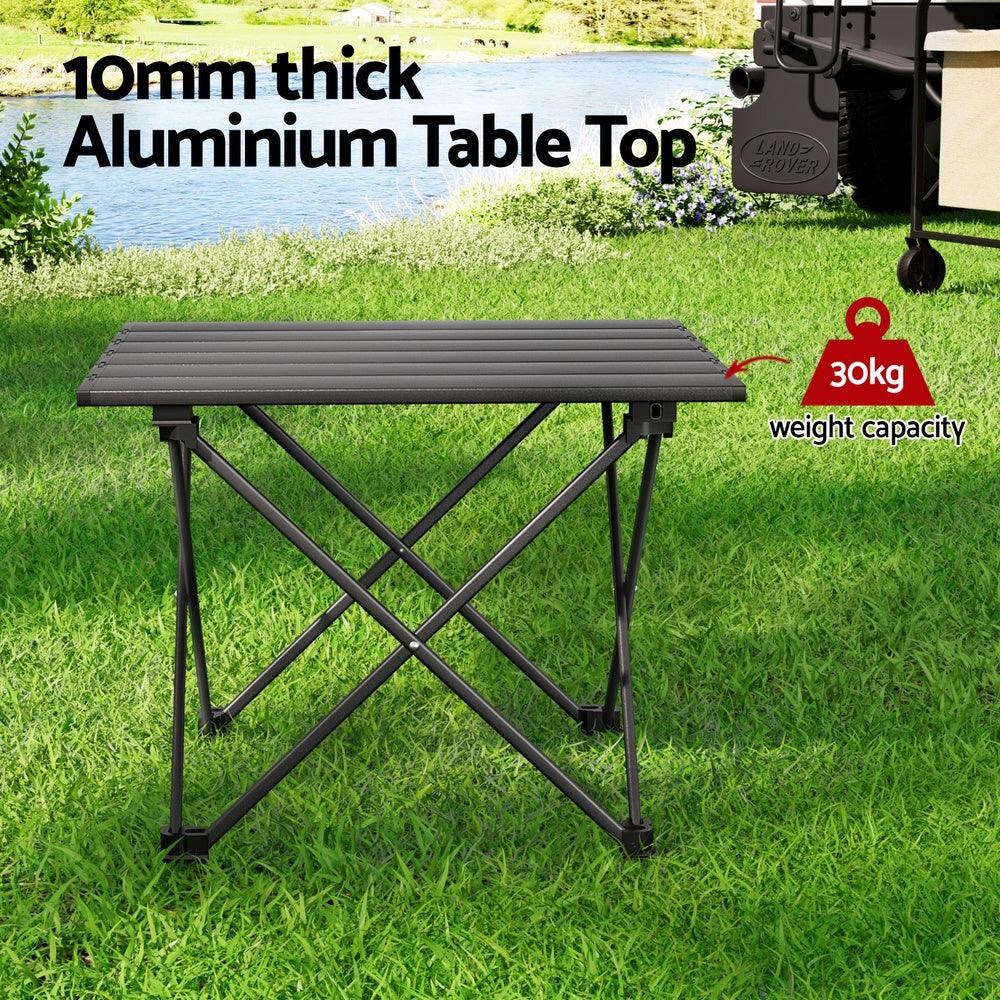 Weisshorn Folding Camping Table 40CM Roll Up Outdoor Picnic BBQ Aluminium Desk - Harrogates
