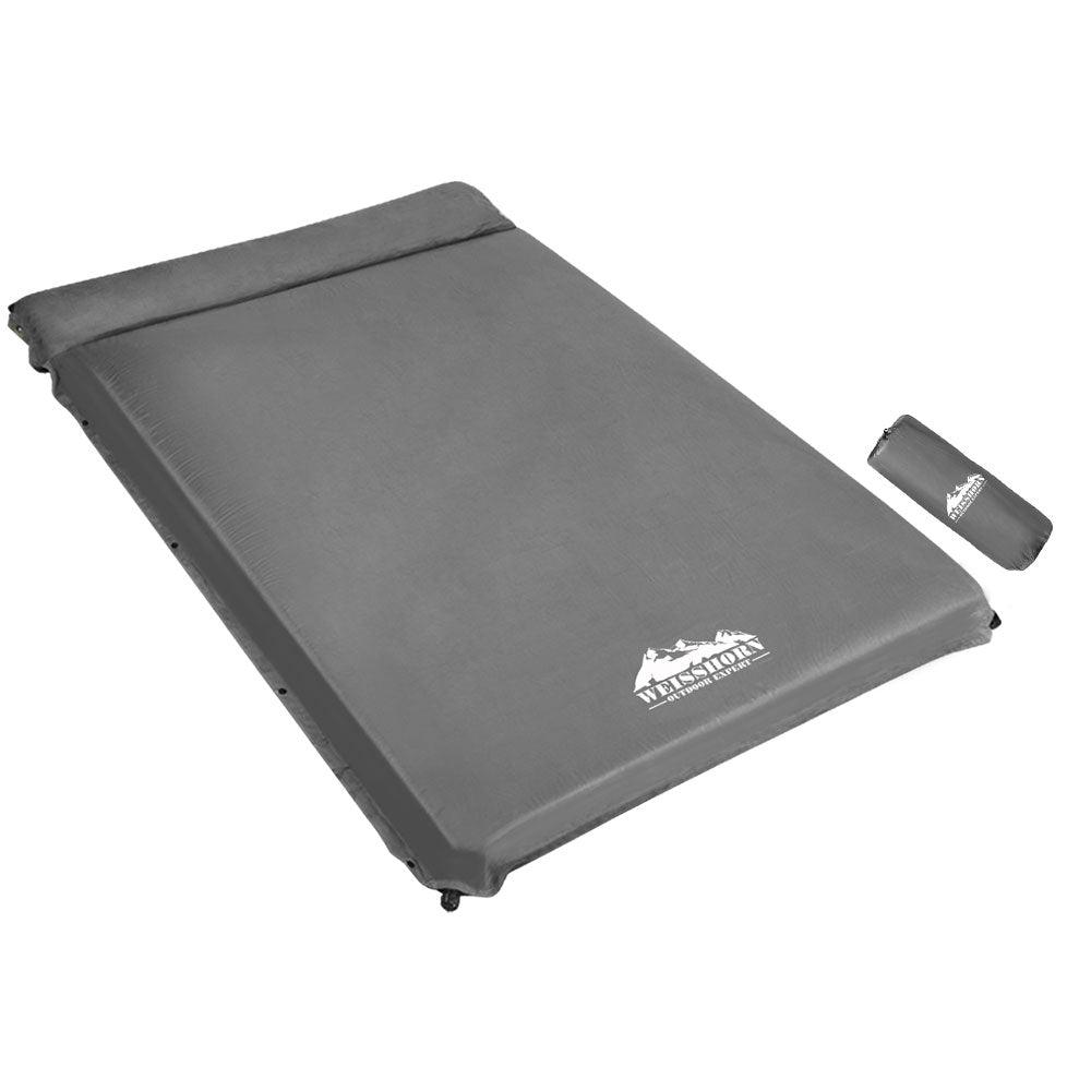 Weisshorn Self Inflating Mattress 10CM Camping Sleeping Mat Air Double Grey - Harrogates