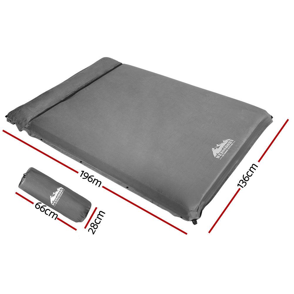 Weisshorn Self Inflating Mattress 10CM Camping Sleeping Mat Air Double Grey - Harrogates