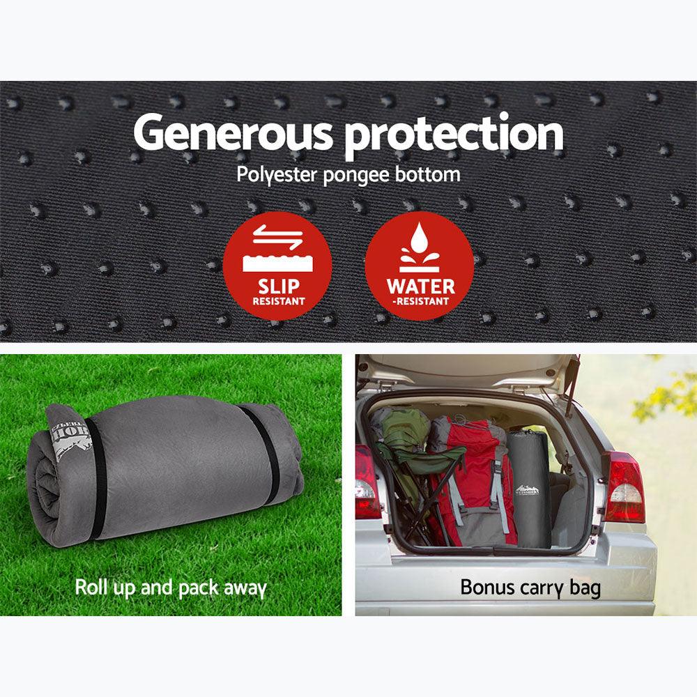 Weisshorn Self Inflating Mattress 10CM Camping Sleeping Mat Air Double Grey - Harrogates