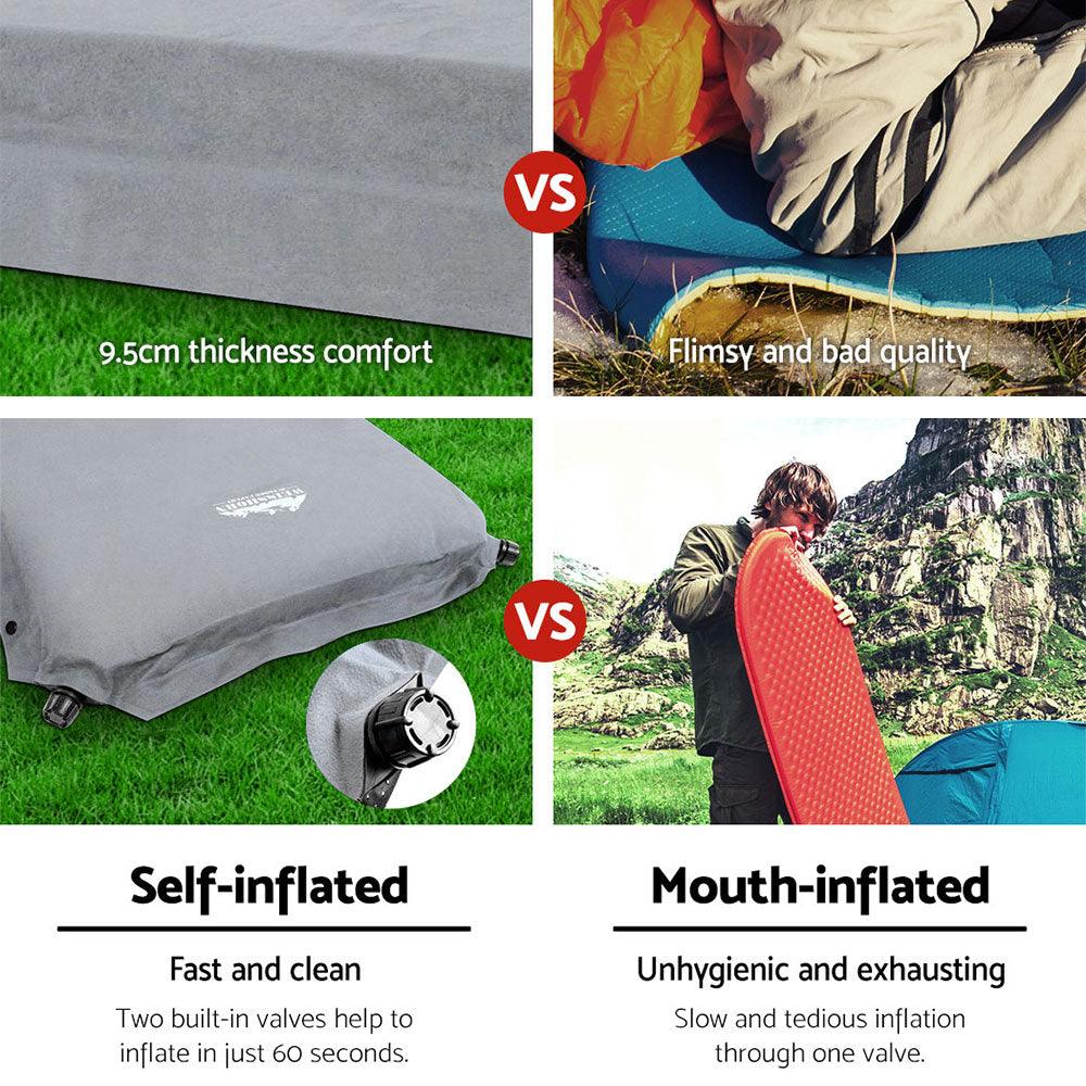 Weisshorn Self Inflating Mattress Camping Sleeping Mat Air Bed Single Grey - Harrogates