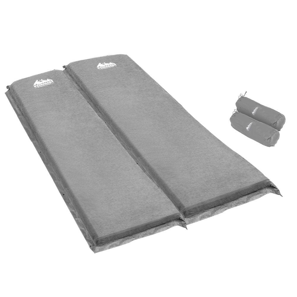 Weisshorn Self Inflating Mattress Camping Sleeping Mat Air Bed Double Set Grey - Harrogates