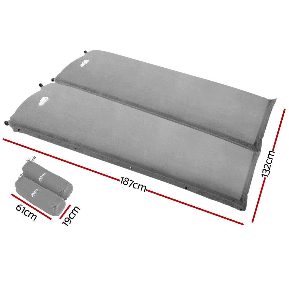 Weisshorn Self Inflating Mattress Camping Sleeping Mat Air Bed Double Set Grey - Harrogates