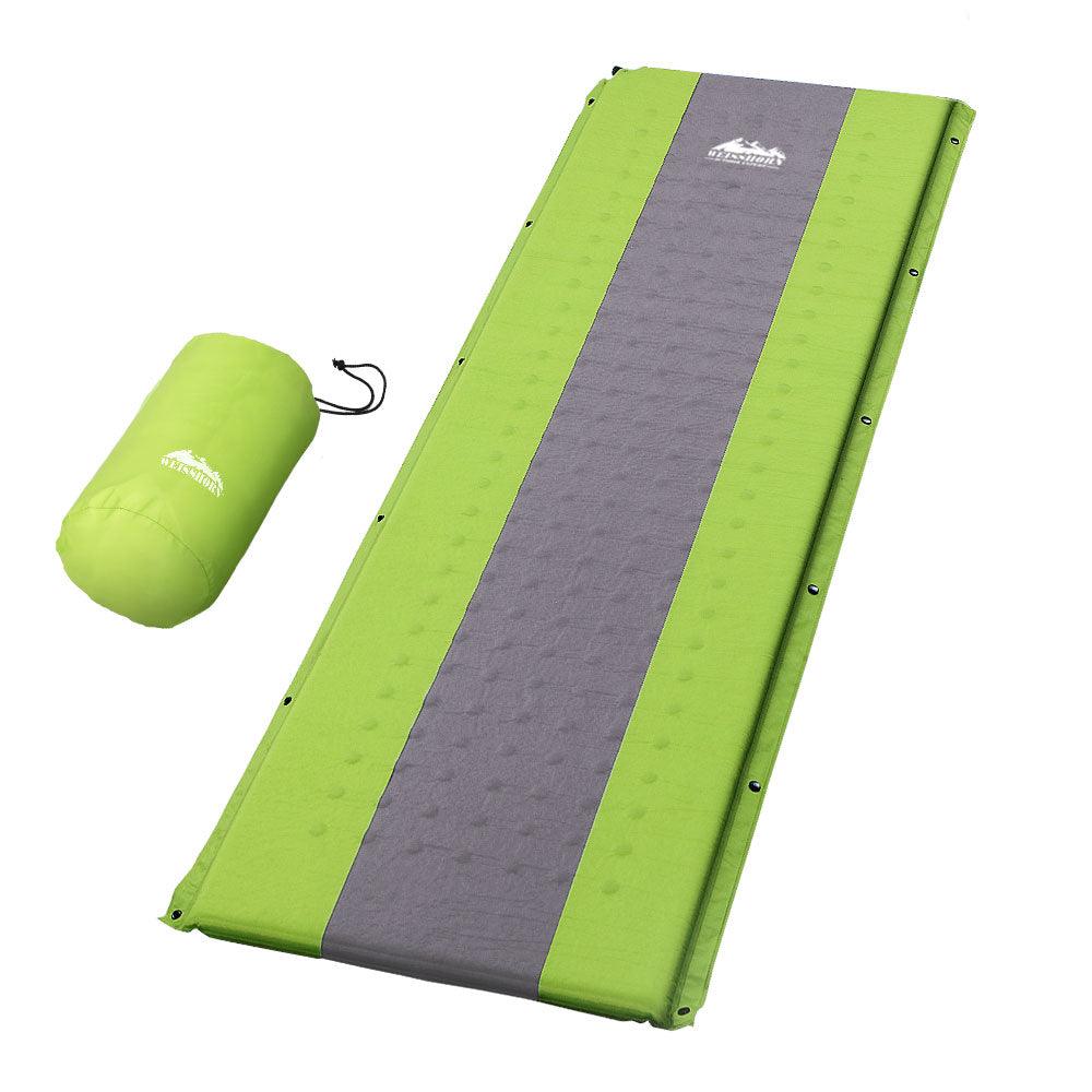 Weisshorn Self Inflating Mattress Camping Sleeping Mat Air Bed Pad Single Green - Harrogates