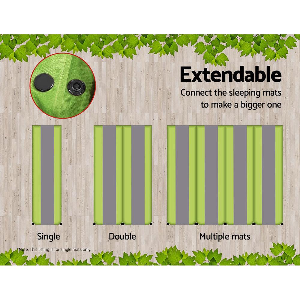 Weisshorn Self Inflating Mattress Camping Sleeping Mat Air Bed Pad Single Green - Harrogates