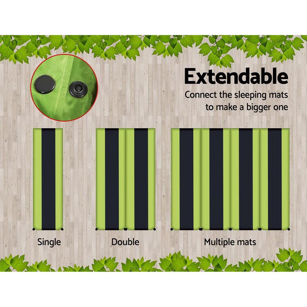Weisshorn Self Inflating Mattress Camping Sleeping Mat Air Bed Pad Double Green - Harrogates