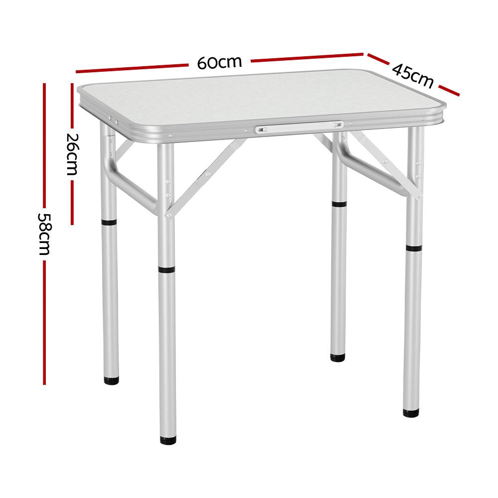 Weisshorn Folding Camping Table 60CM Adjustable Portable Outdoor Picnic Desk - Harrogates