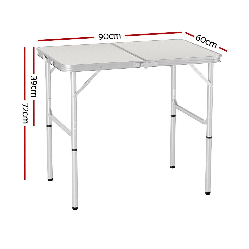Weisshorn Folding Camping Table 90CM Adjustable Portable Outdoor Picnic Desk - Harrogates