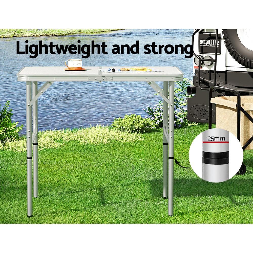 Weisshorn Folding Camping Table 90CM Adjustable Portable Outdoor Picnic Desk - Harrogates