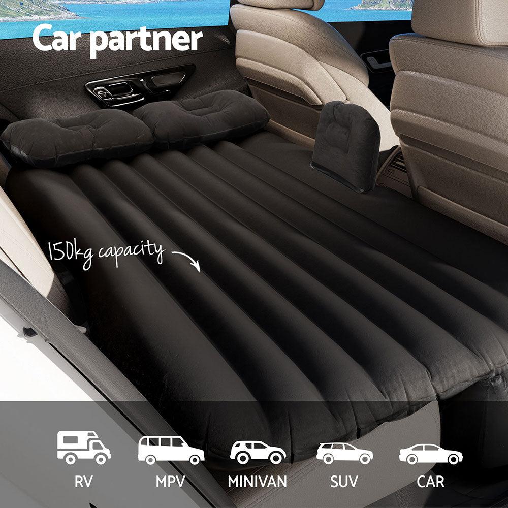 Weisshorn Car Mattress 134x78 Inflatable SUV Back Seat Camping Bed Black - Harrogates