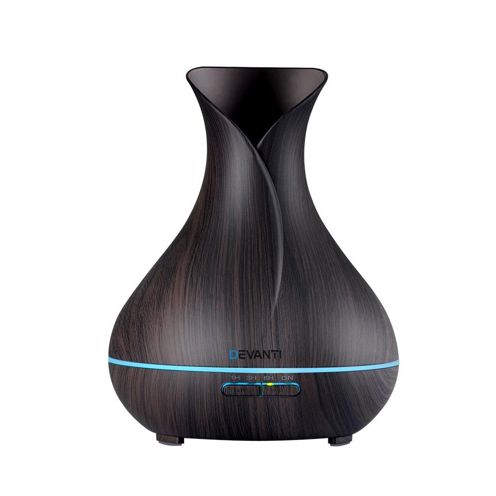 Devanti Aroma Diffuser Aromatherapy Dark Wood 400ml - Harrogates