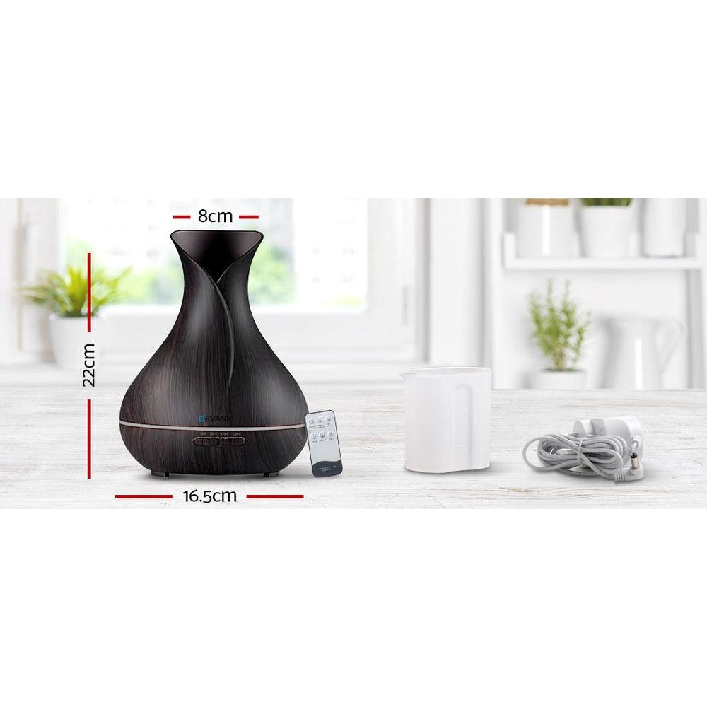 Devanti Aroma Diffuser Aromatherapy Dark Wood 400ml - Harrogates