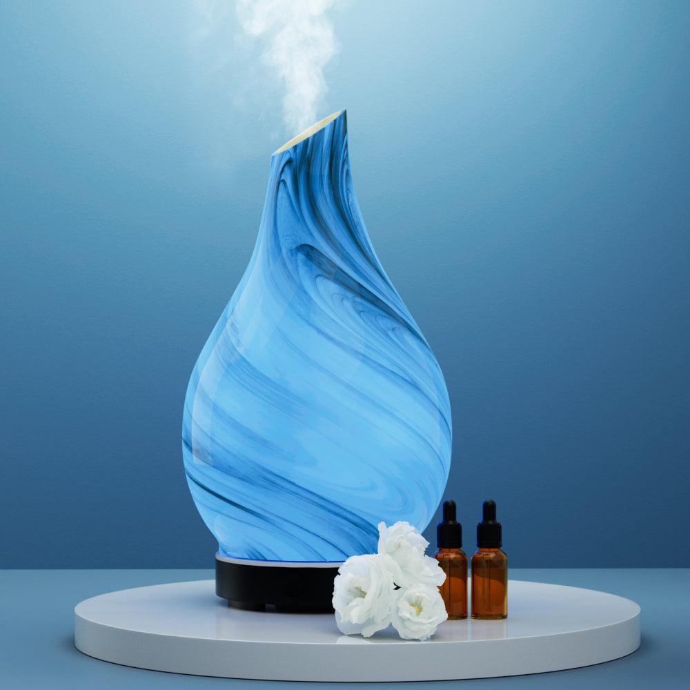 Devanti Aromatherapy Aroma Diffuser Essential Oil Humidifier LED Glass Marble - Harrogates