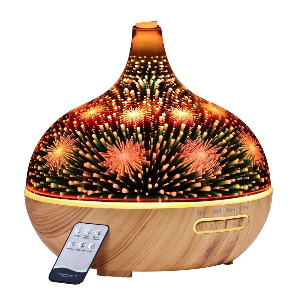 Devanti Aroma Diffuser Aromatherapy 3D Glass 400ml - Harrogates