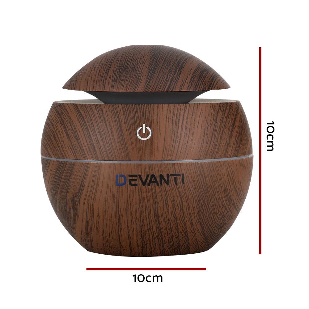 Devanti Aroma Diffuser Aromatherapy Dark Wood 130ml - Harrogates