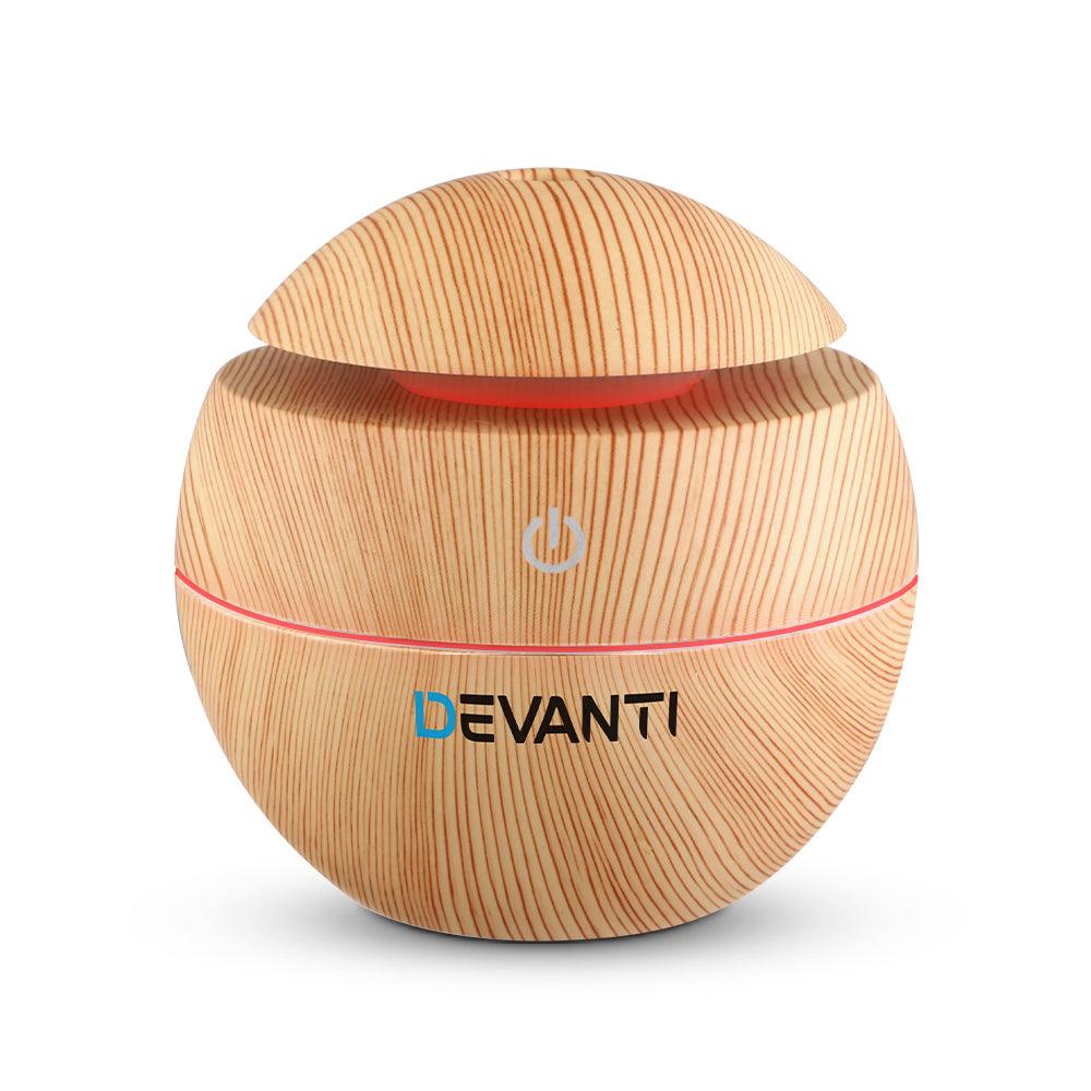 Devanti Aroma Diffuser Aromatherapy Light Wood 130ml - Harrogates