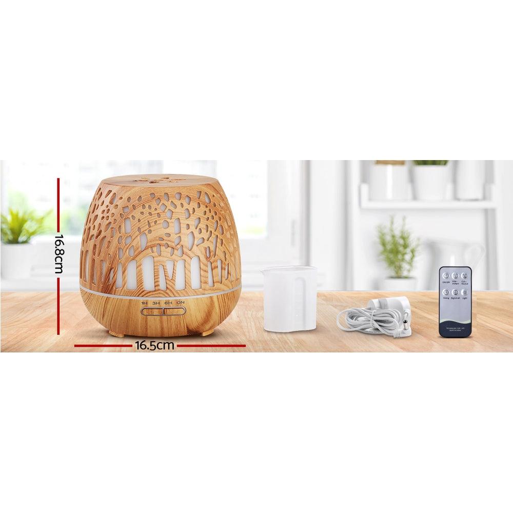 Devanti Aroma Diffuser Aromatherapy Wood Grain 400ml - Harrogates