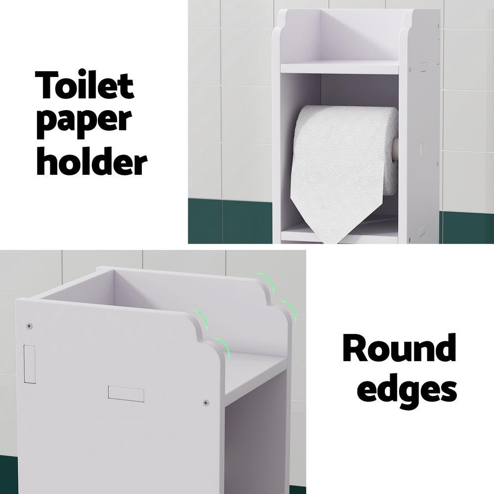 Artiss Bathroom Cabinet Toilet Roll Holder Tissue Organizer 3 Tier Floor Cabinet - Harrogates