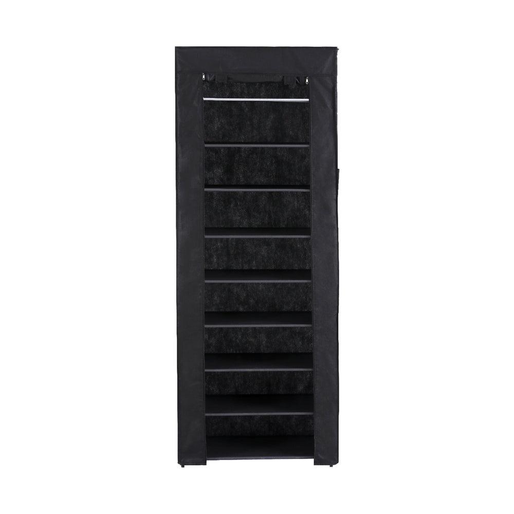 Artiss Shoe Rack Cabinet Removable Cover 10 tier Black - Harrogates